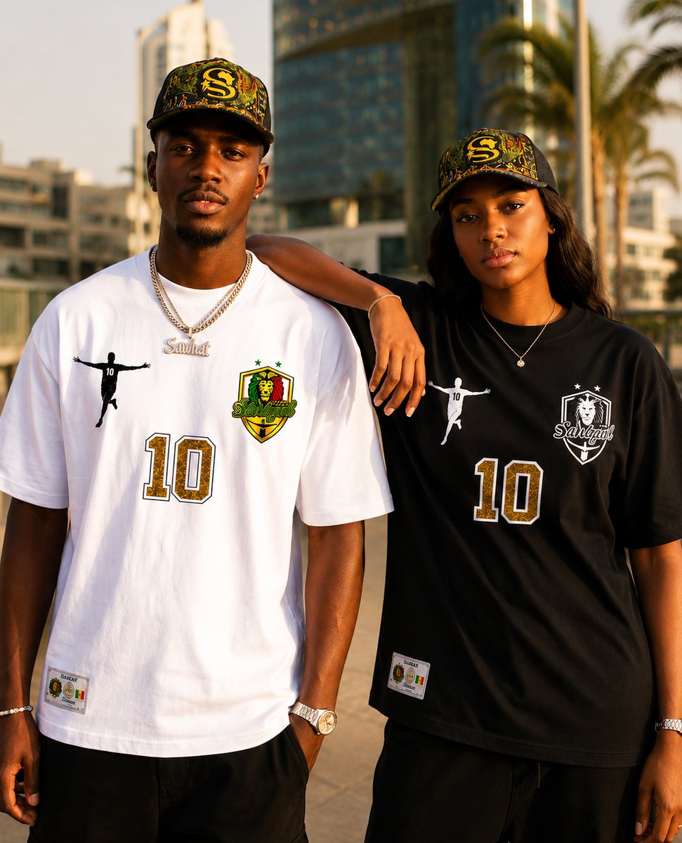T-shirt numéro 10 noir et blanc Sowhat Africa